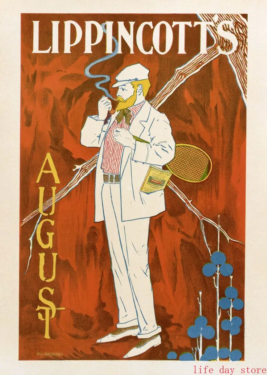 Tańcząca kobieta - plakat art nouveau Czerwony