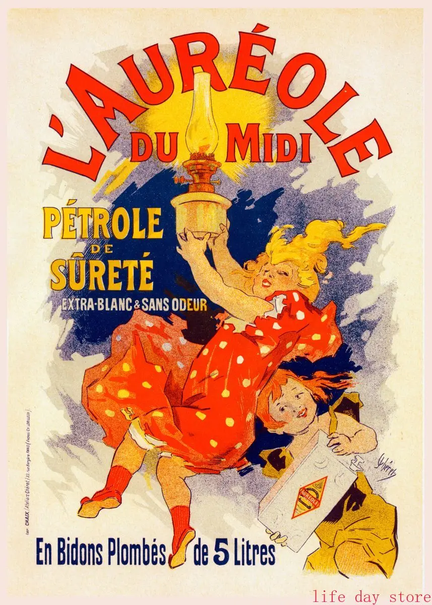 Tańcząca kobieta - plakat art nouveau Niebieski
