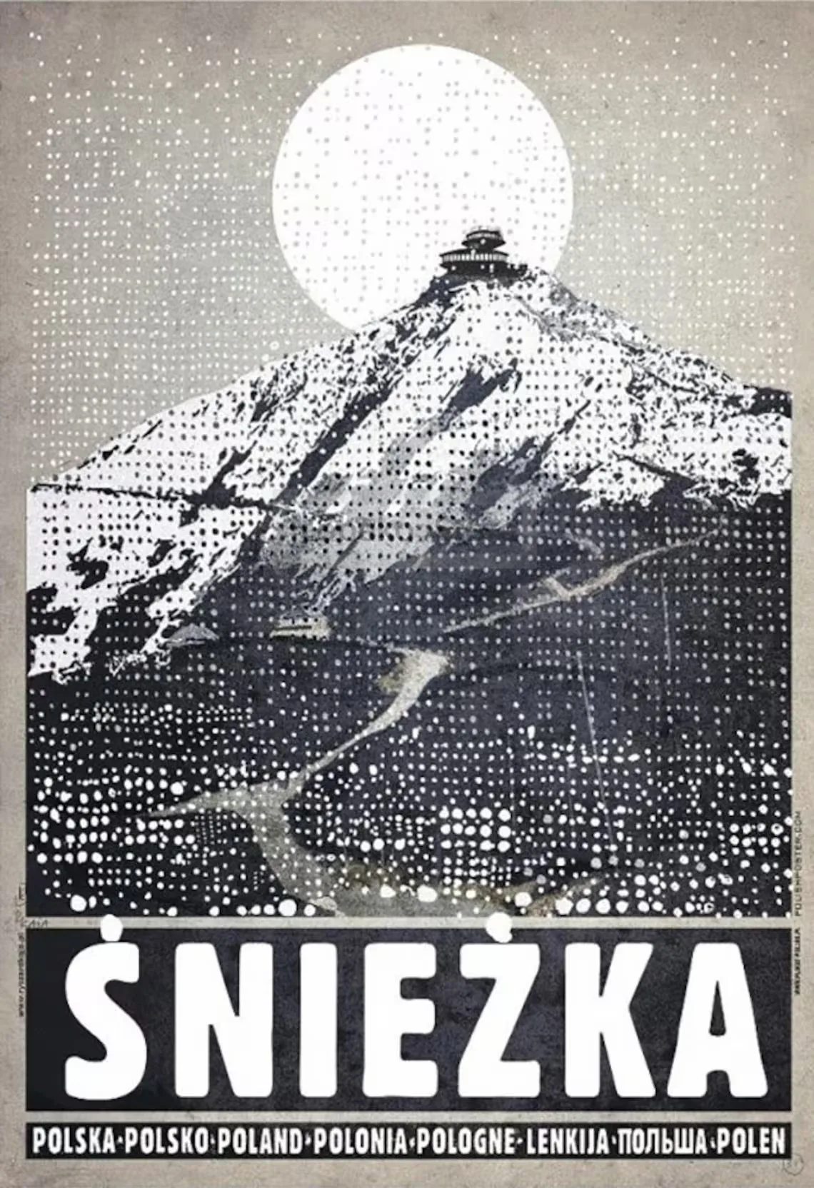 Tatry - retro plakat górski na płótnie Błękitny