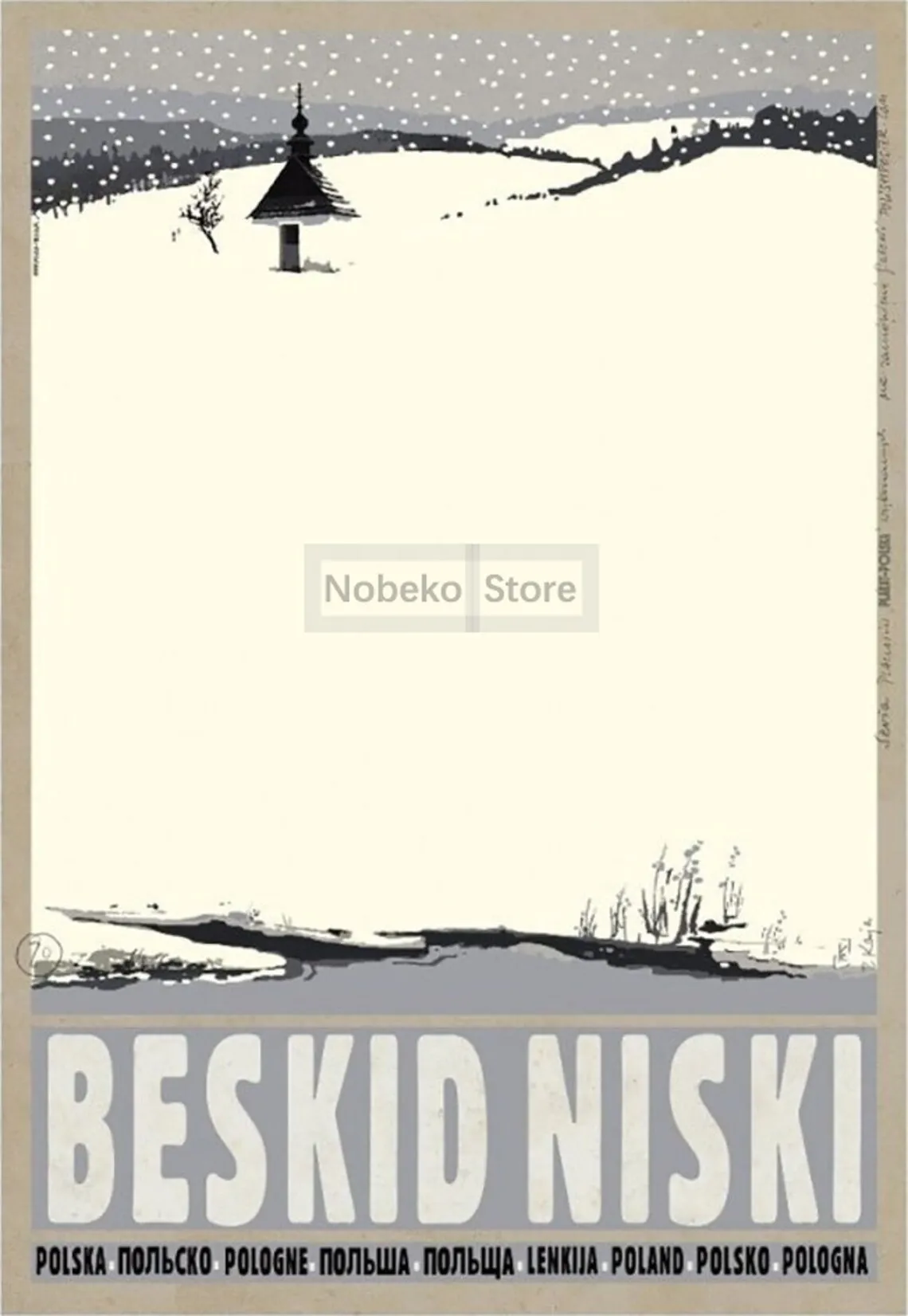 Tatry - retro plakat górski na płótnie żółty