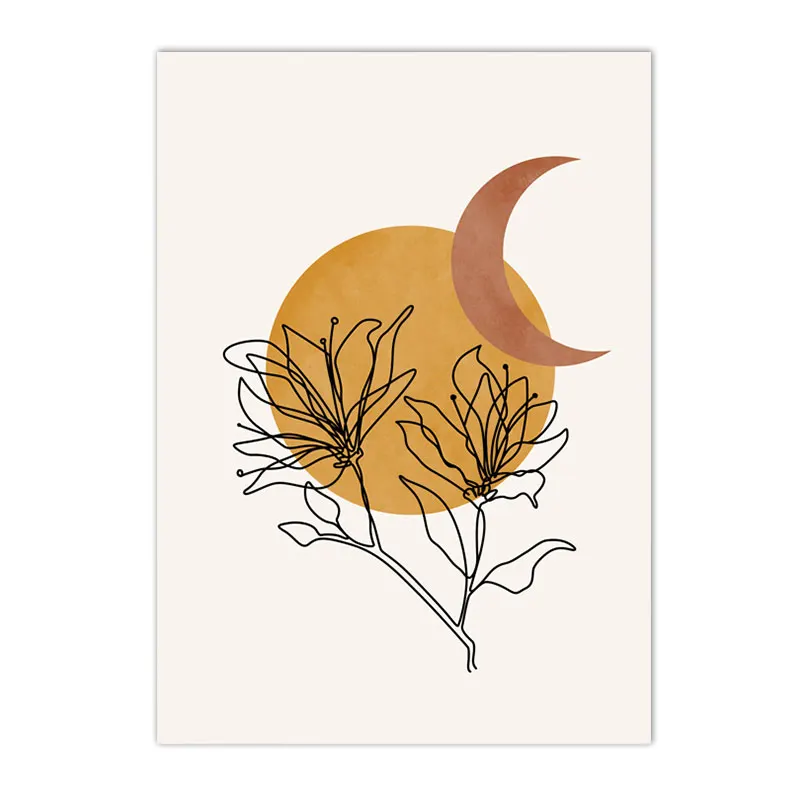 Terakotowe słońce Boho - plakat abstrakcyjny Fioletowy/фиолетовый