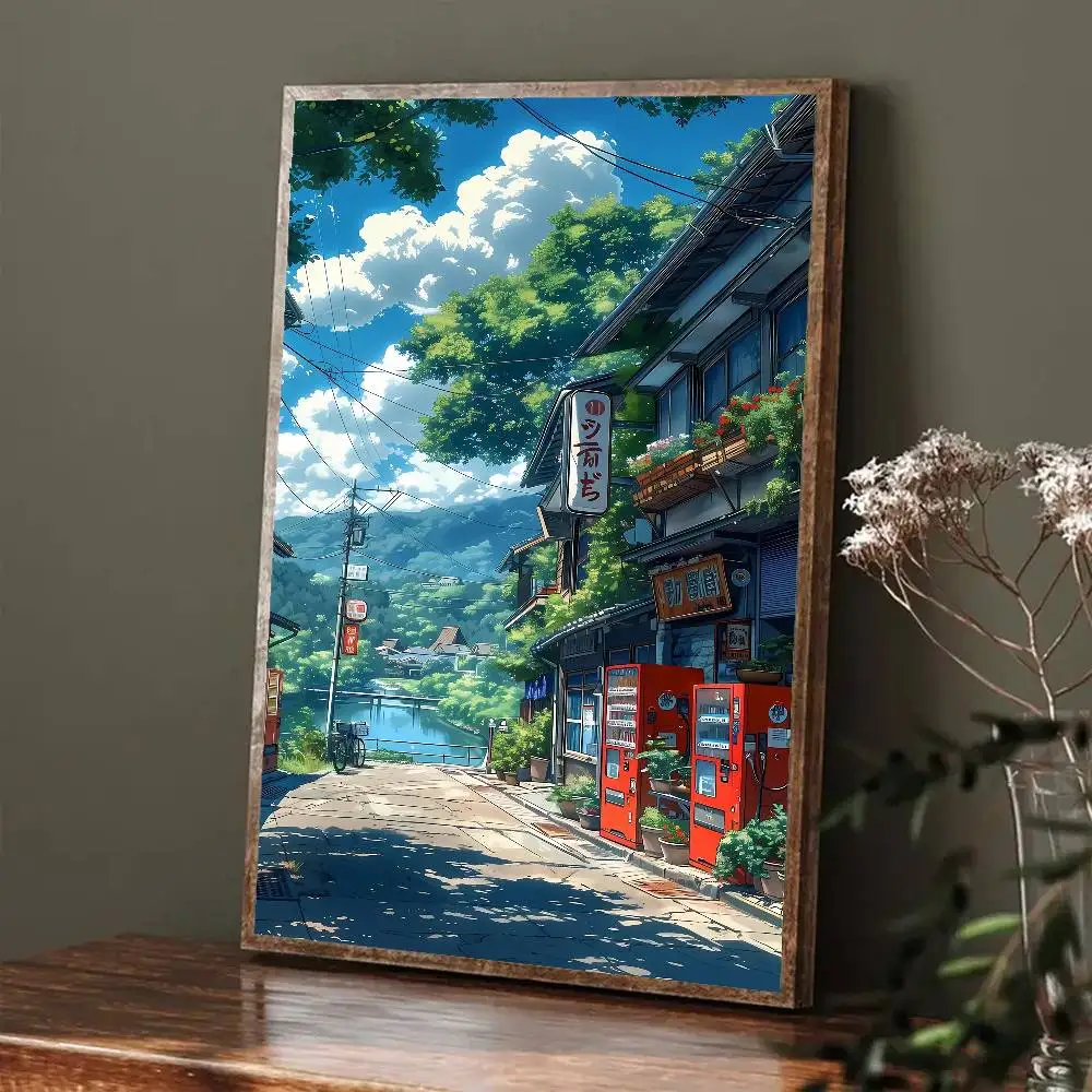 Tokio nocą - plakat vintage z japońskiego miasta Czarny