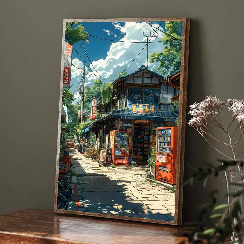 Tokio nocą - plakat vintage z japońskiego miasta Złoto