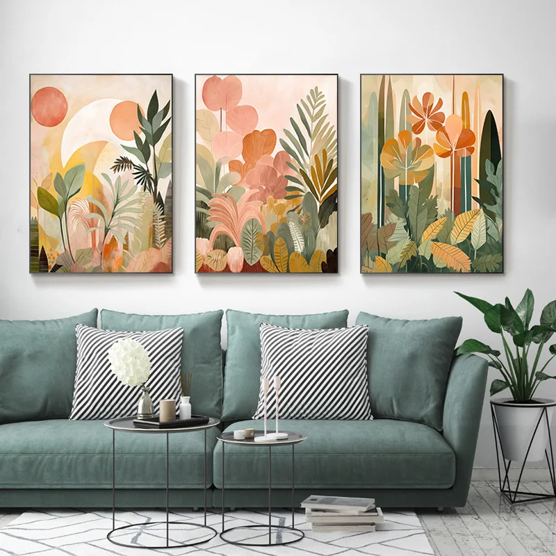 Tropikalna dżungla – abstrakcyjny plakat botaniczny