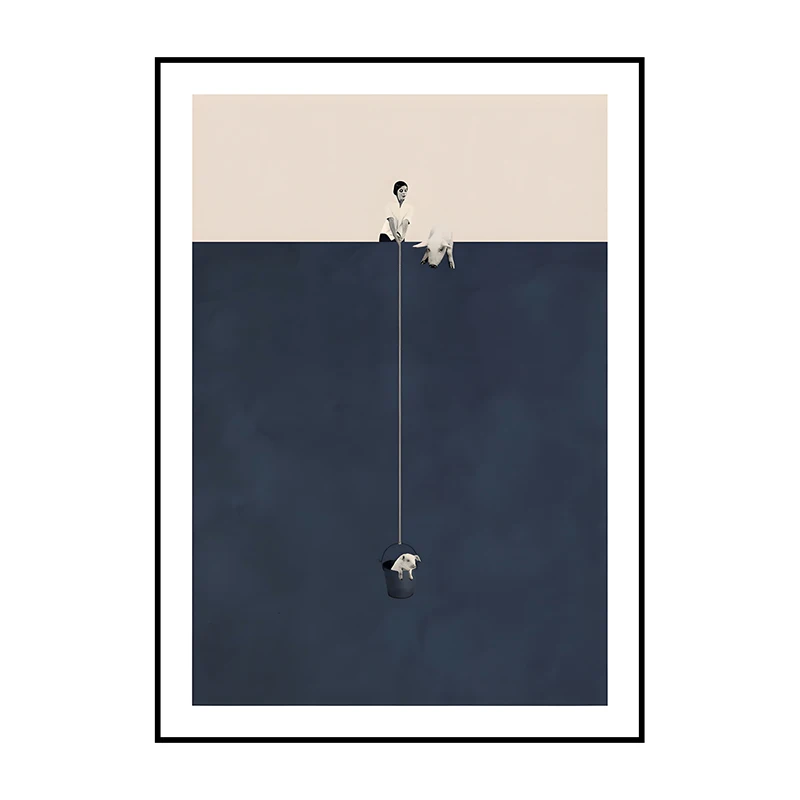 Ty i ja - abstrakcyjny plakat vintage w stylu retro Czarny