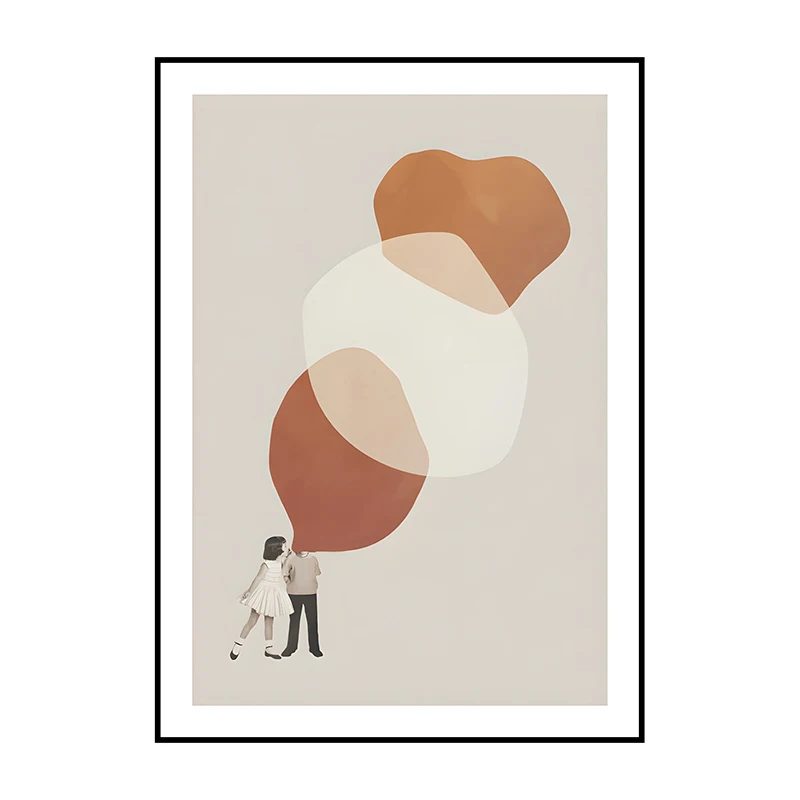 Ty i ja - abstrakcyjny plakat vintage w stylu retro Czekolada