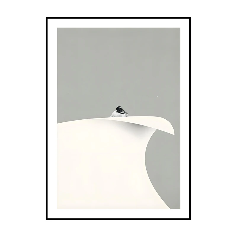 Ty i ja - abstrakcyjny plakat vintage w stylu retro Granatowy
