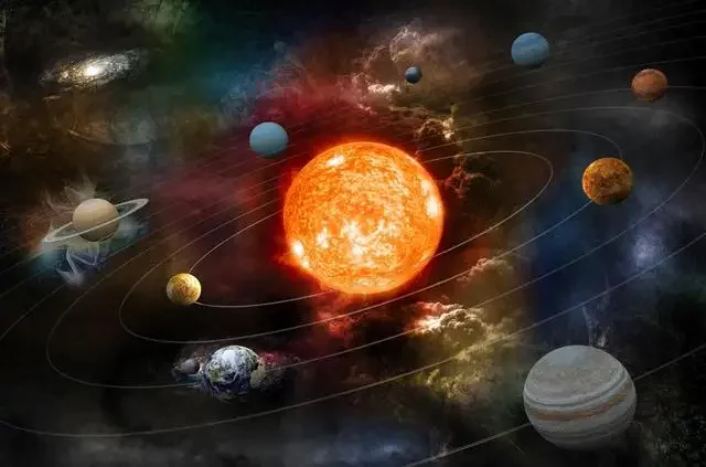 Układ Słoneczny - plakat z planetami żółty