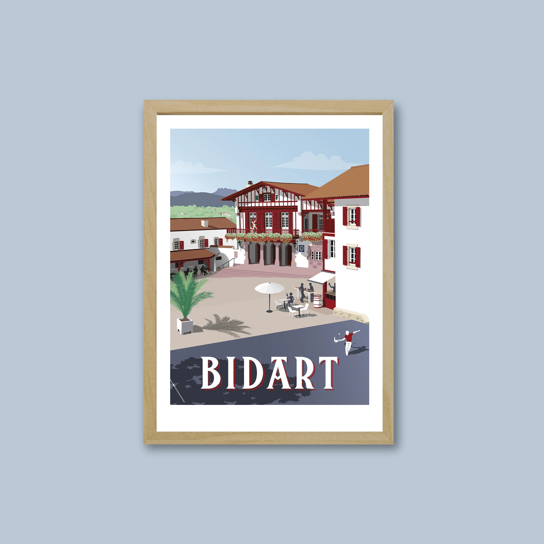 Vintage plakat podróżniczy – nadmorskie miasteczko Brązowy