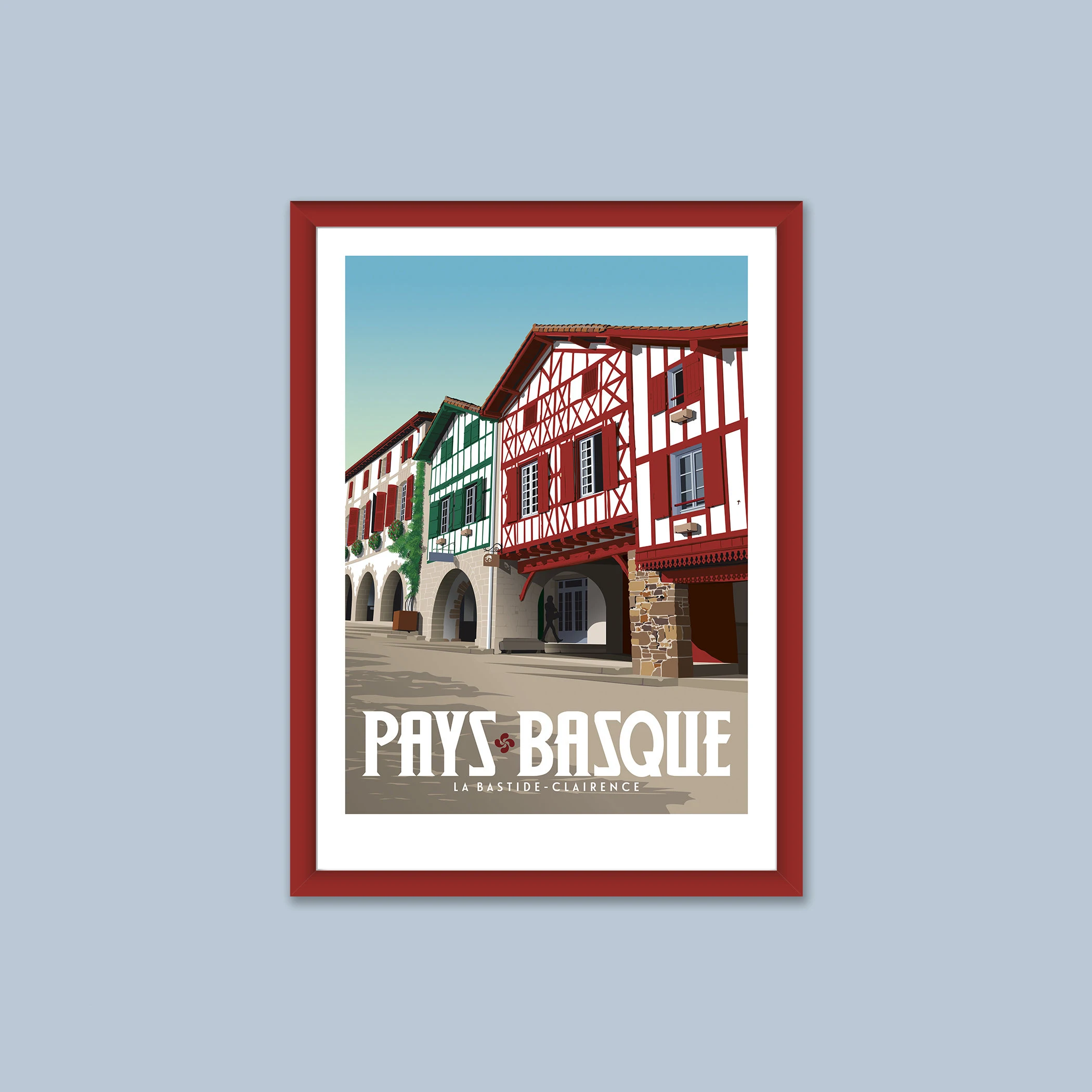 Vintage plakat podróżniczy – nadmorskie miasteczko Khaki