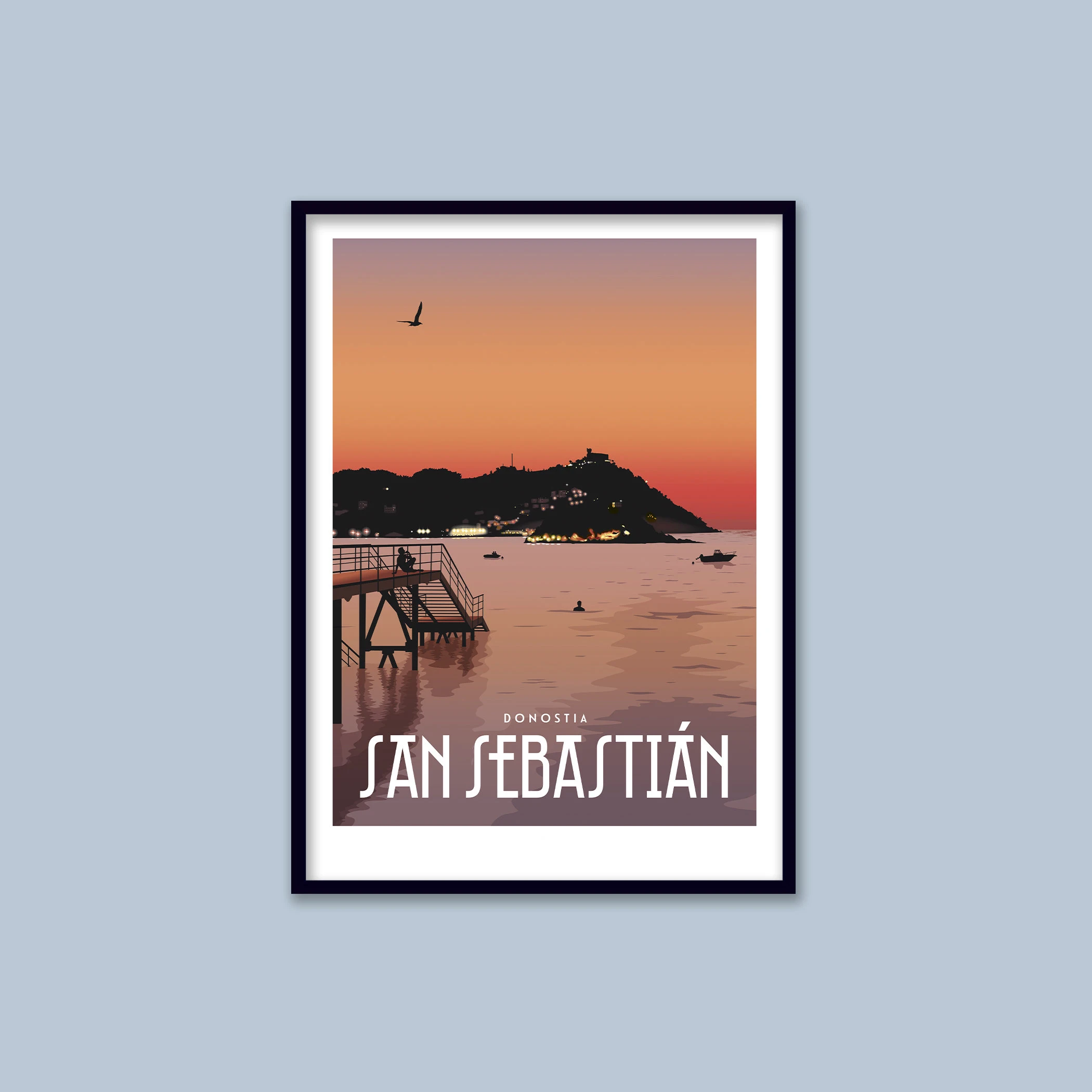 Vintage plakat podróżniczy – nadmorskie miasteczko Kolba