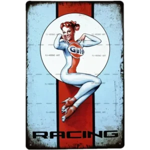 Vintage tablica motoryzacyjna - klasyczny warsztat Jasny