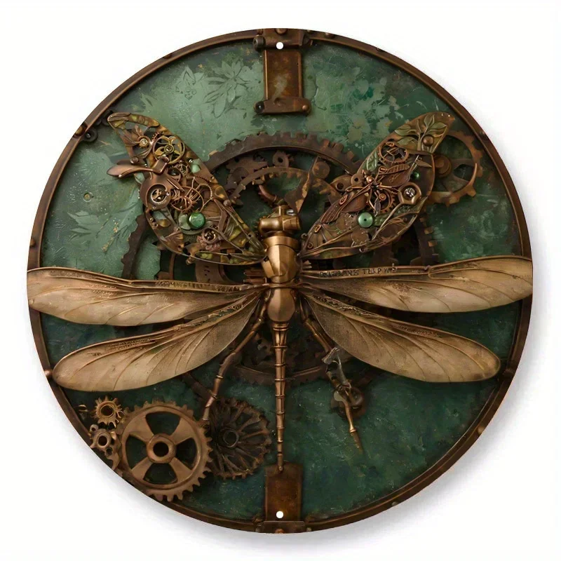 Ważka steampunk – grafika ścienna Biały