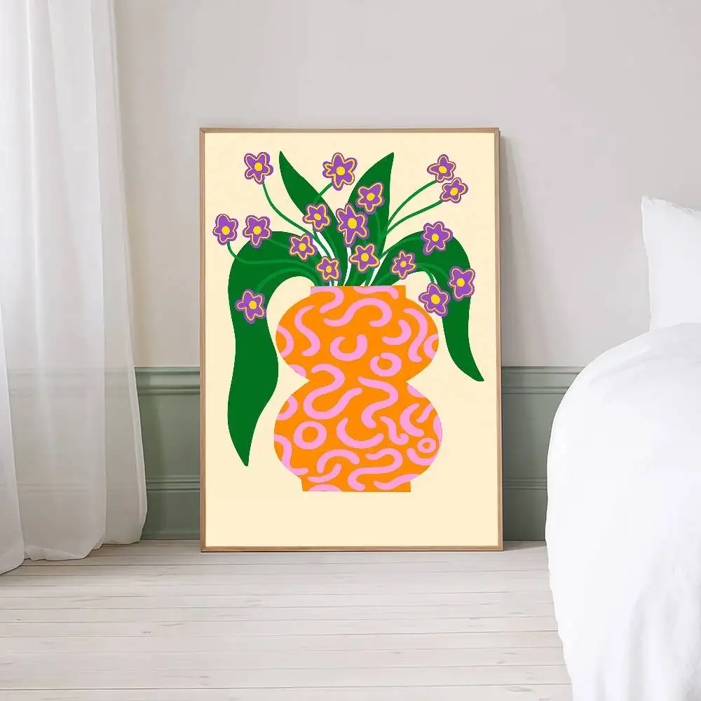 Wazon z kwiatami - plakat vintage Srebrny