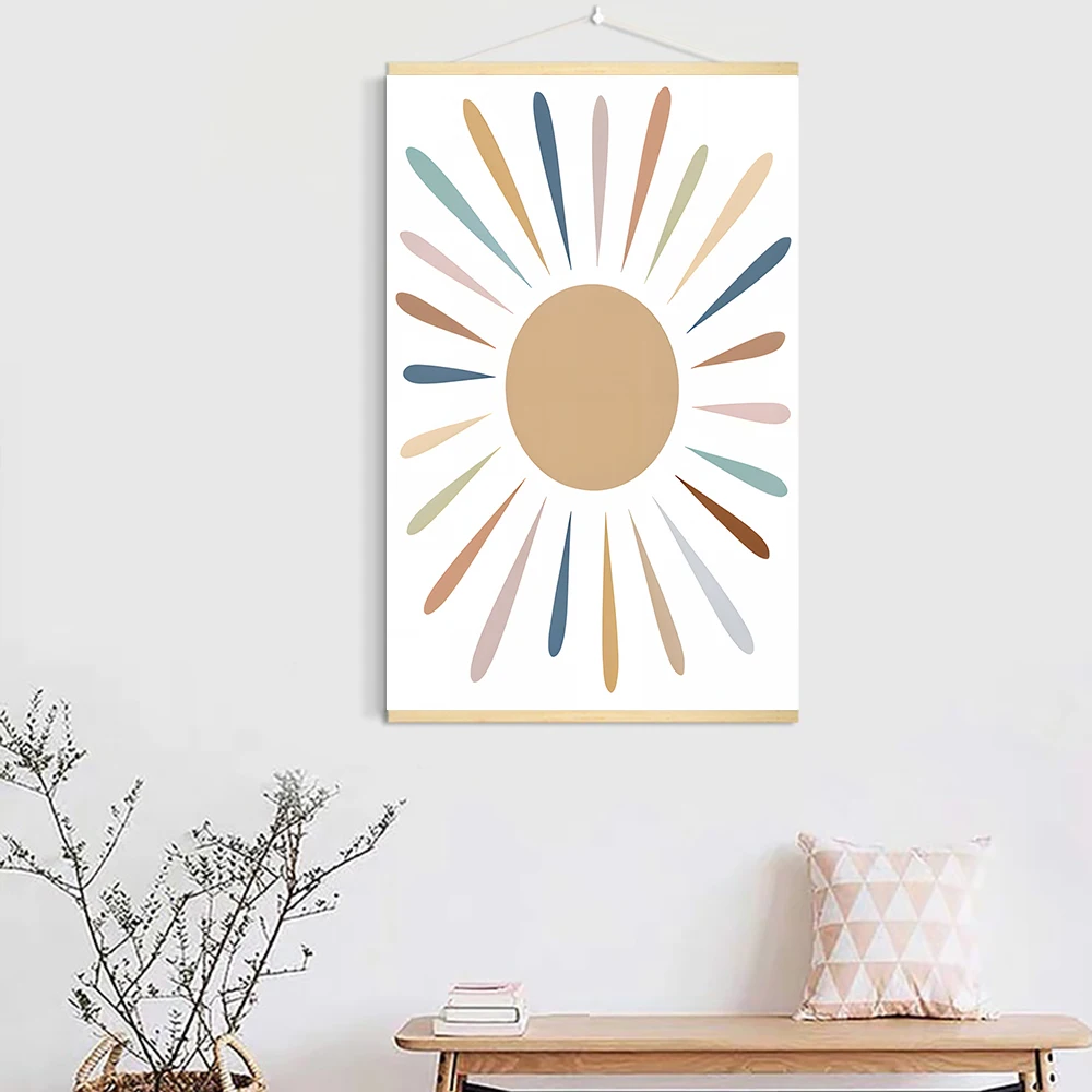 Werset biblijny w stylu boho - plakat ze sloncem żółty