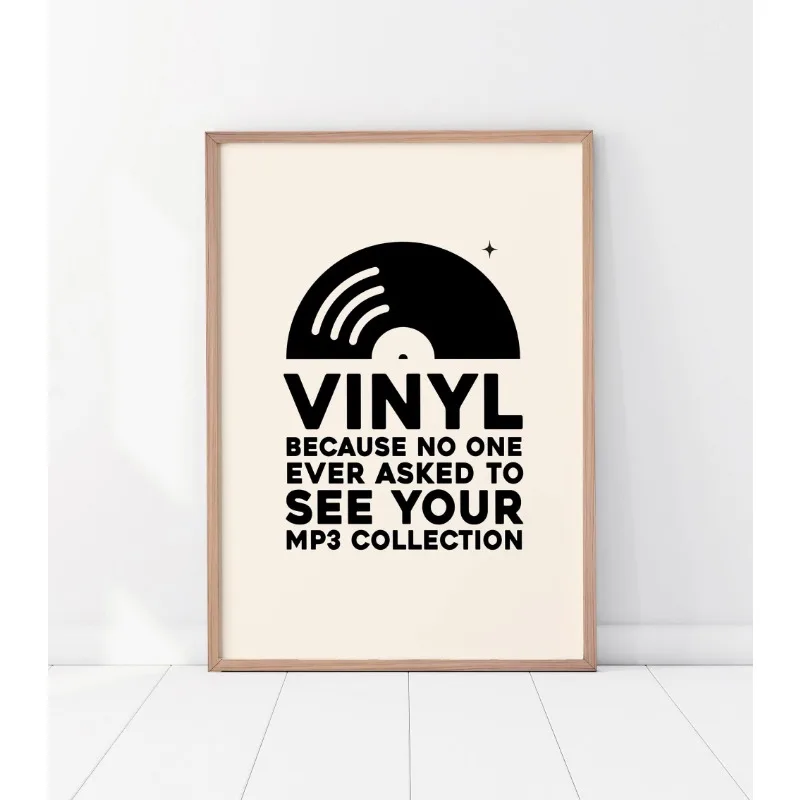 Winylowa płyta i gramofon - plakat retro Fioletowy
