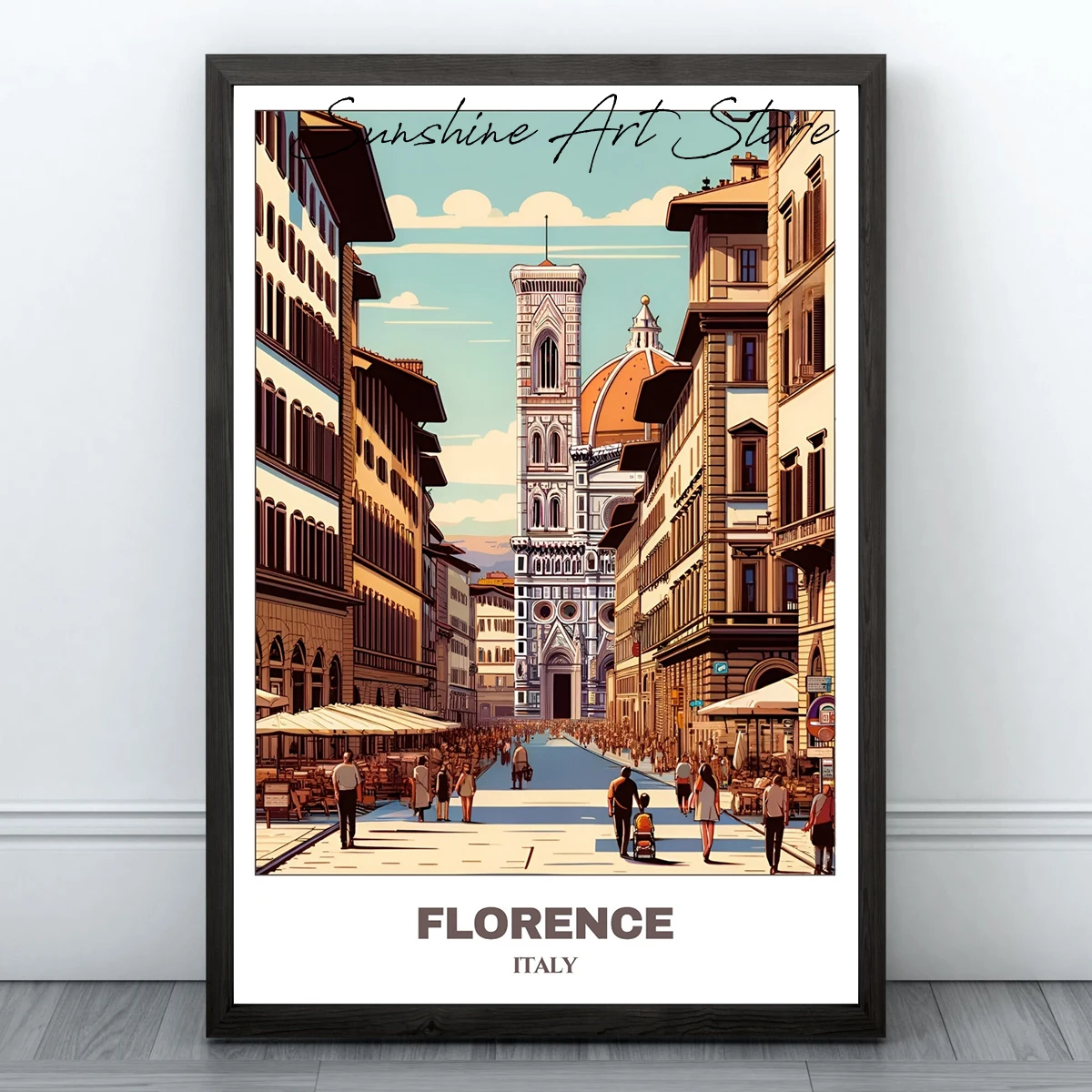 Włochy Wenecja Florencja - plakat pejzaż Fioletowy