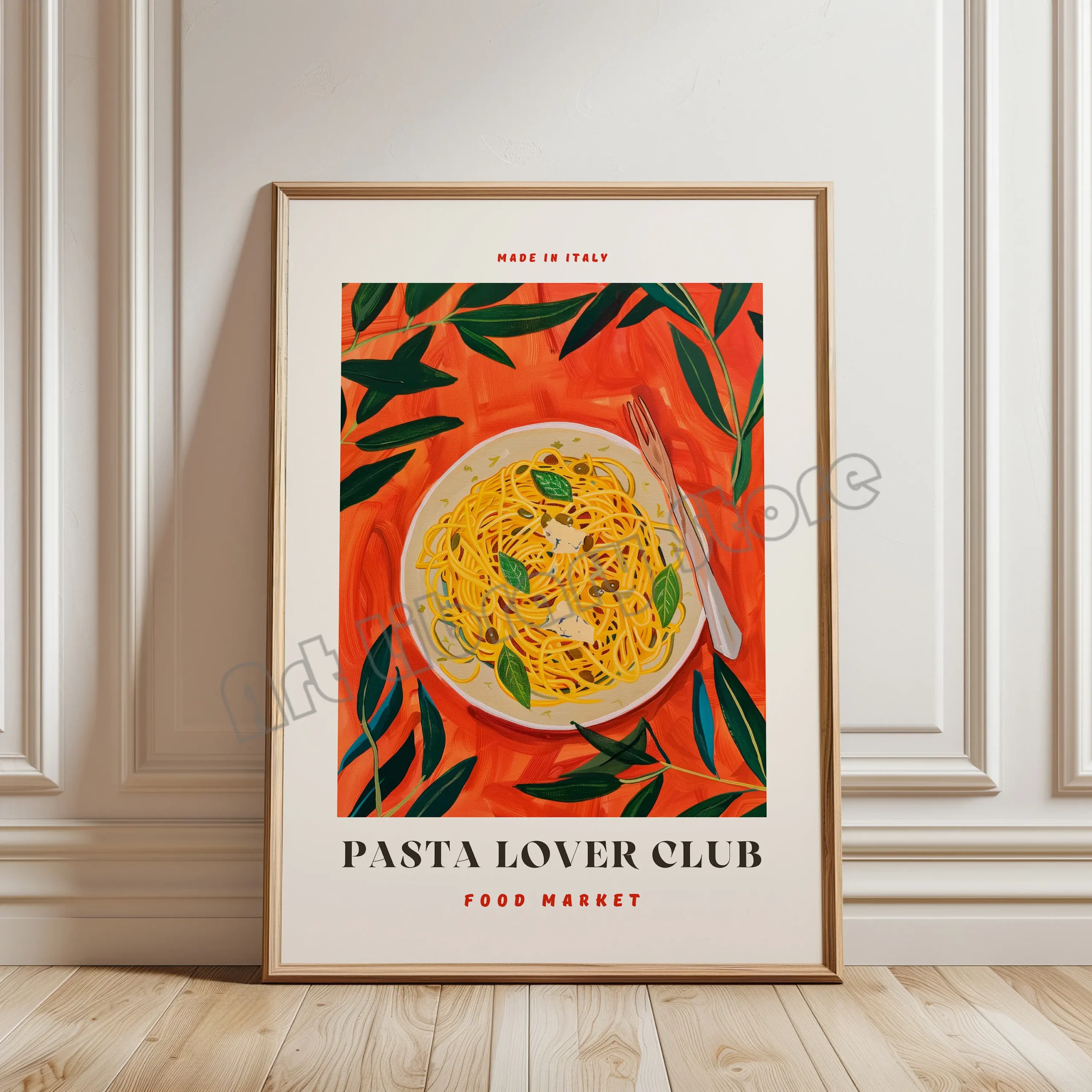 Włoskie przysmaki retro – plakat do kuchni Biały