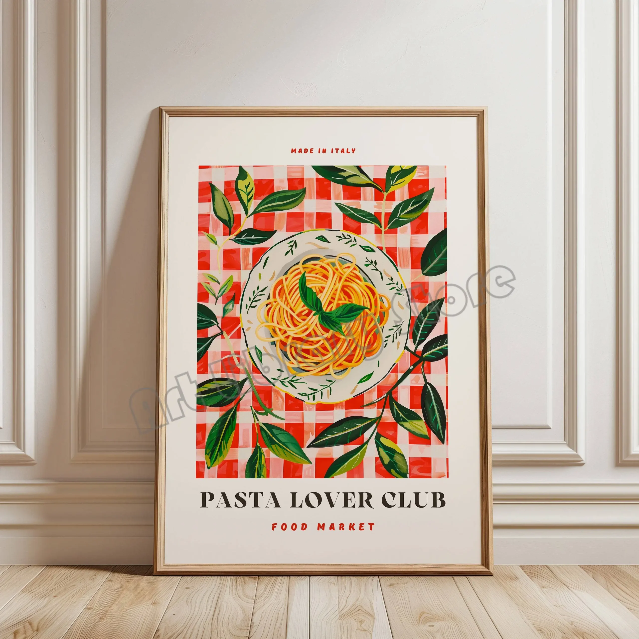 Włoskie przysmaki retro – plakat do kuchni żółty