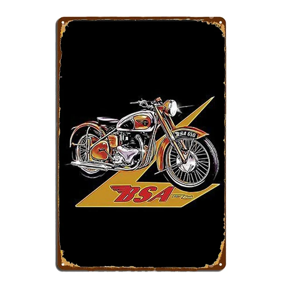 Wyścig motocyklowy - metalowy szyld vintage Biały
