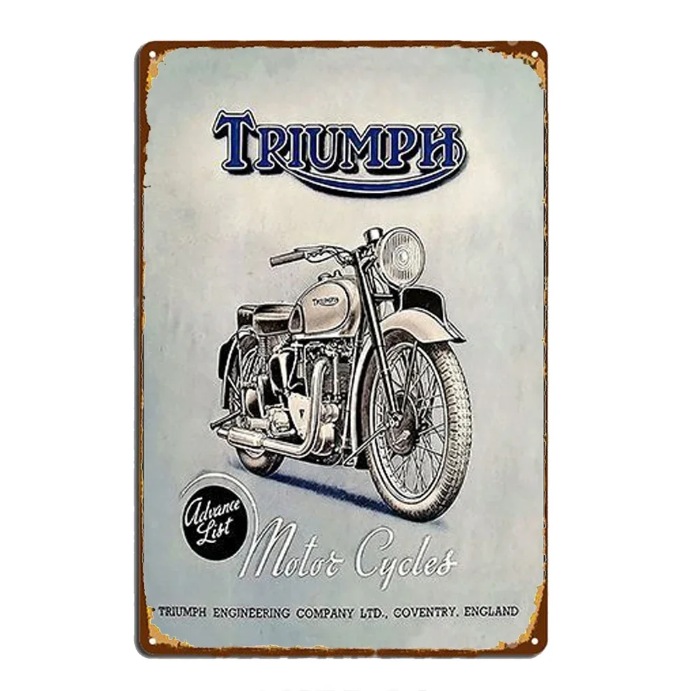 Wyścig motocyklowy - metalowy szyld vintage Burgundia