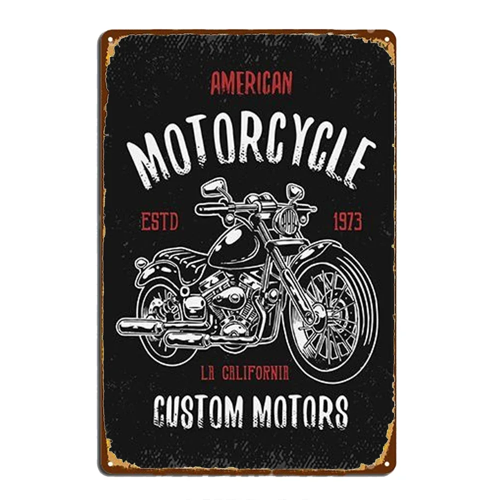 Wyścig motocyklowy - metalowy szyld vintage Czerwony