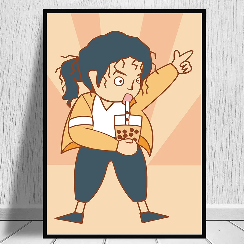 Zabawna Mona Lisa z bubble tea Burgundia