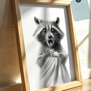 Zabawny plakat szop do łazienki dziecięcej Czerwony