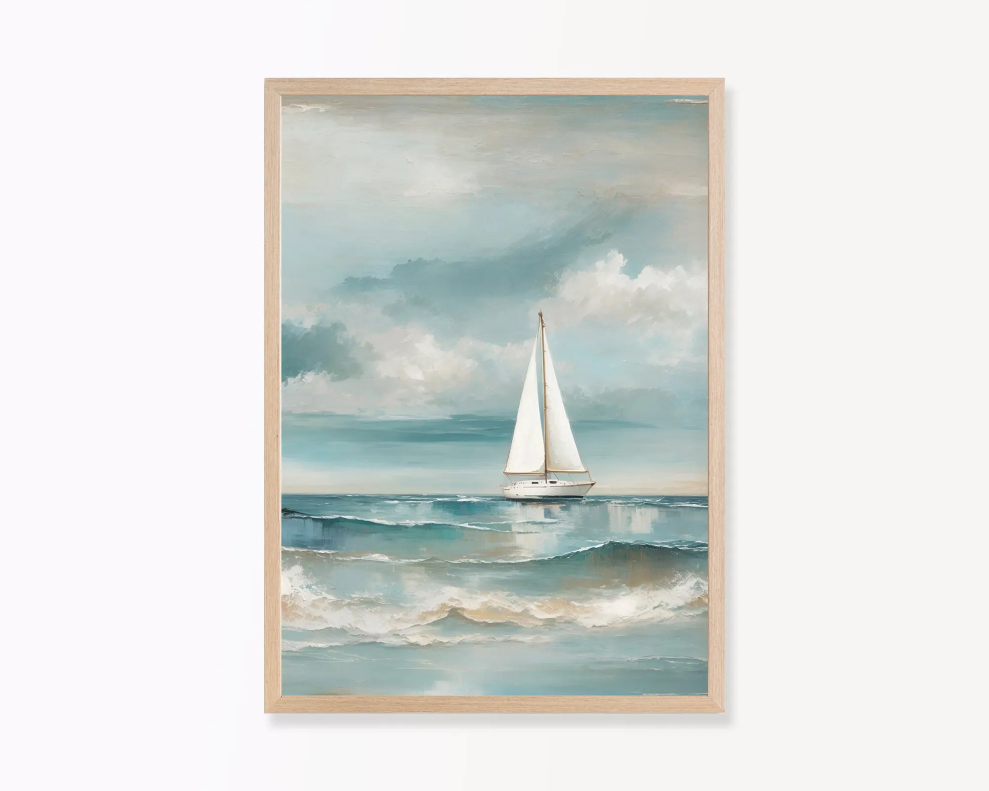 Żaglowiec na oceanie - plakat marynistyczny Czerwony
