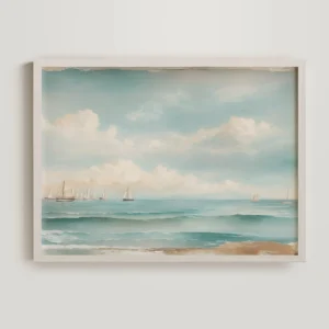 Żaglowiec na oceanie - plakat marynistyczny Fioletowy