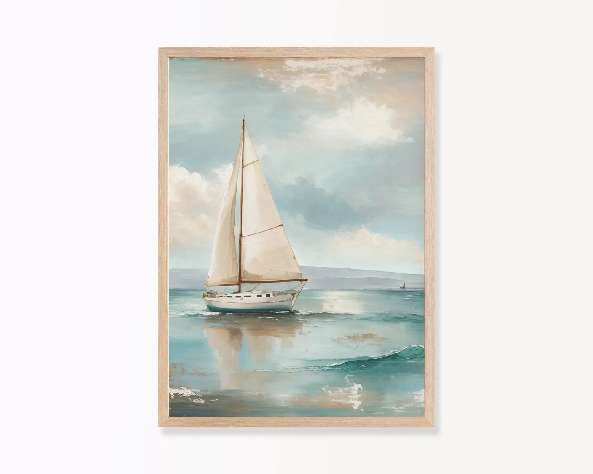 Żaglowiec na oceanie - plakat marynistyczny żółty