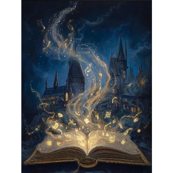 Zamek magii – gotycki plakat fantasy na płótnie Biały