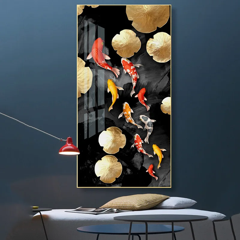 Złote karpie Koi feng shui Jasnozielony