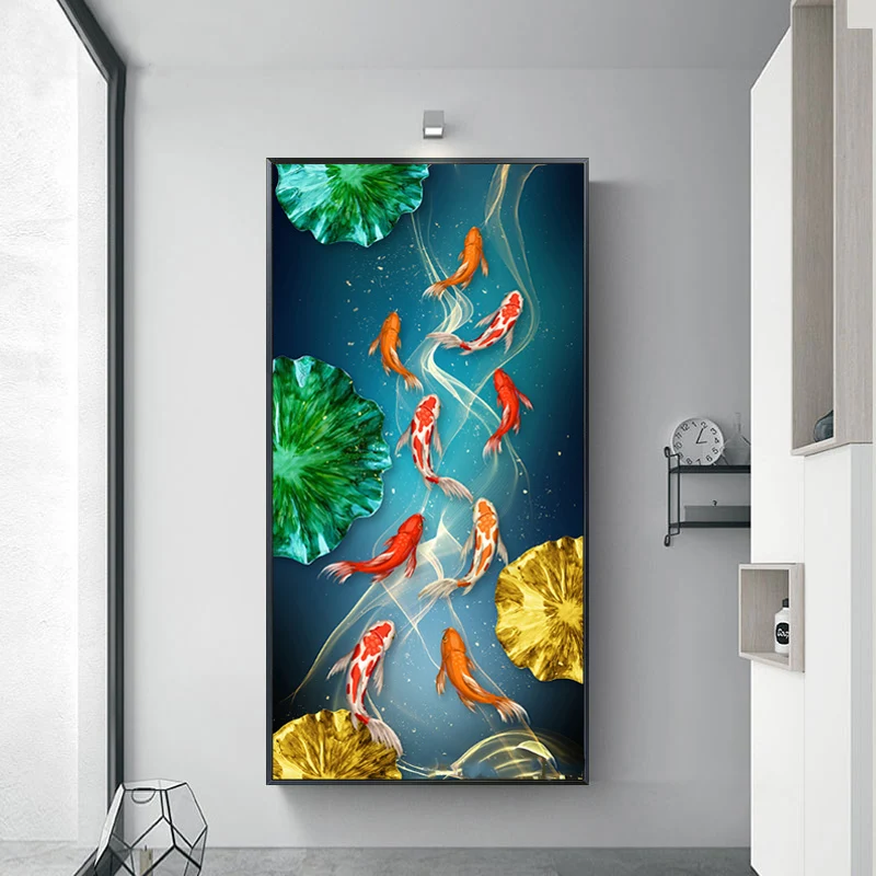 Złote karpie Koi feng shui żółty