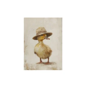 Żółta kaczka farmhouse - plakat vintage Biały