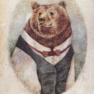 Zwierzęta w strojach – vintage plakat na płótnie Jasnozielony